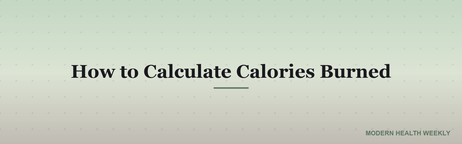 How to Calculate Calories Burned