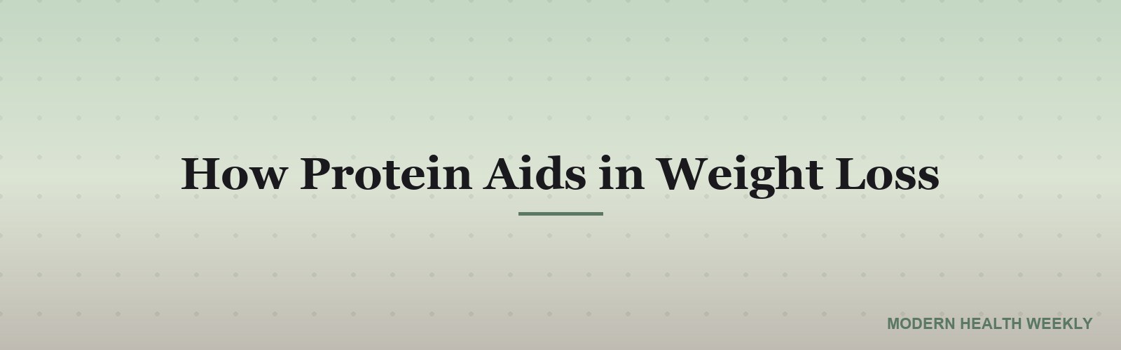 How Protein Aids in Weight Loss